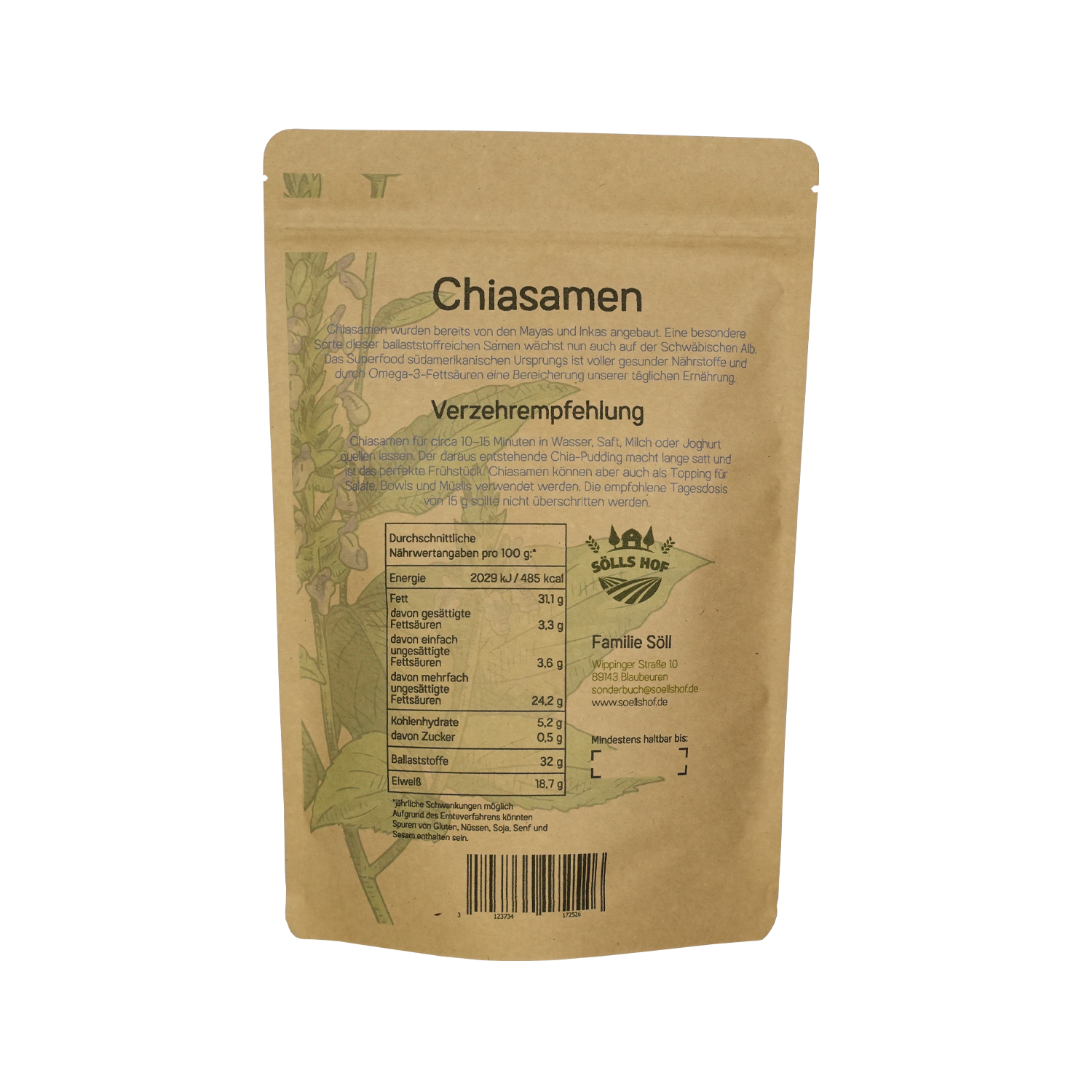 Chiasamen Rückseite