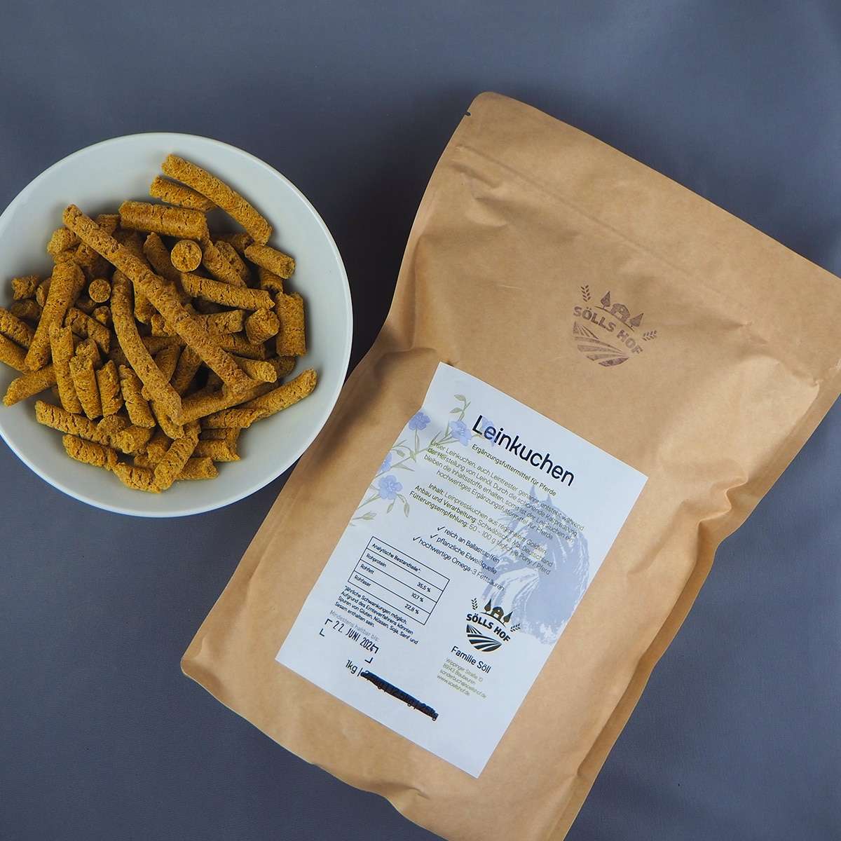 Leinkuchen in Verpackung