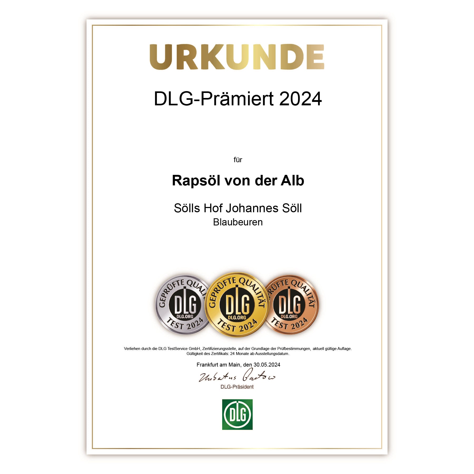 Rapsöl von der Alb